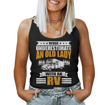 Never Underestimate An Old Lady With An Rv Camping Women Tank Top - Monsterry UK