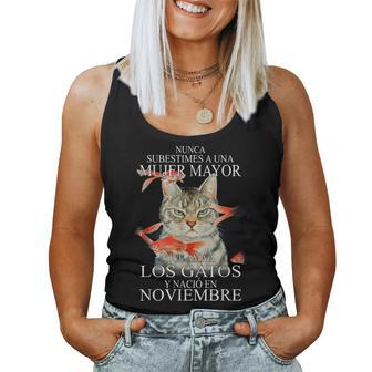 Never Underestimate An Old Lady Spanish November Birthday Women Tank Top | Mazezy