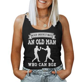 Never Underestimate An Old Man Who Can Box Boxer Women Tank Top | Mazezy