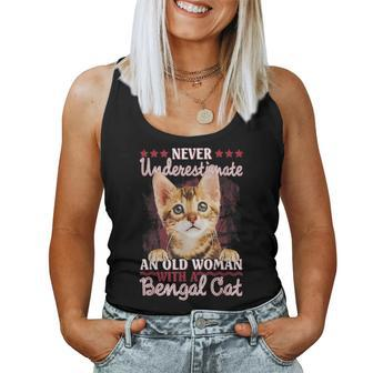 Never Underestimate An Old Woman With A Bengal Cat Women Tank Top | Mazezy