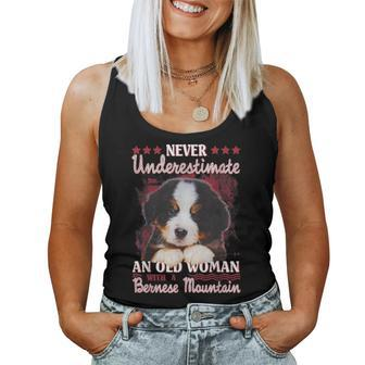Never Underestimate An Old Woman With A Bernese Mountain Women Tank Top | Mazezy