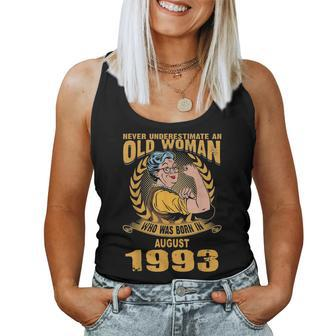Never Underestimate Old Woman Born In August 1993 Women Tank Top | Mazezy