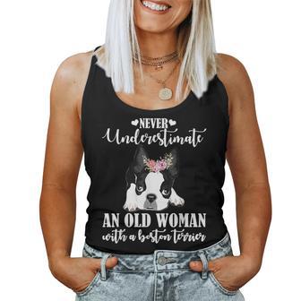 Never Underestimate An Old Woman With Boston Terrier Women Tank Top - Monsterry AU