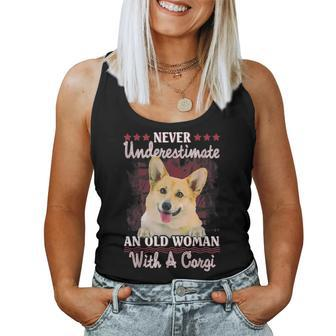 Never Underestimate An Old Woman With A Corgi Women Tank Top | Mazezy