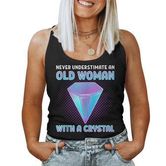Never Underestimate An Old Woman With A Crystal Crystals Women Tank Top - Monsterry