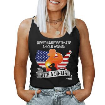 Never Underestimate An Old Woman With A Dd-214 Women Tank Top | Mazezy