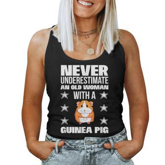 Never Underestimate An Old Woman With A Guinea Pig Women Tank Top - Thegiftio UK
