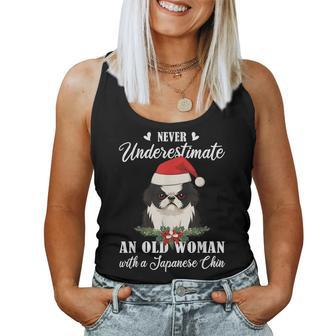 Never Underestimate An Old Woman With A Japanese Chin Lover Women Tank Top | Mazezy
