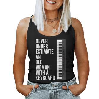 Never Underestimate An Old Woman With A Keyboard Mom Women Tank Top - Seseable