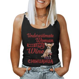 Never Underestimate An Old Woman Who Loves Wine & Chihuahua Women Tank Top | Mazezy AU