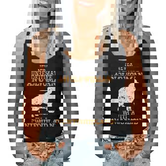 Never Underestimate An Old Woman With A Newfoundland Dog Women Tank Top - Monsterry