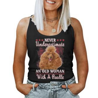 Never Underestimate An Old Woman With A Poodle Women Tank Top | Mazezy