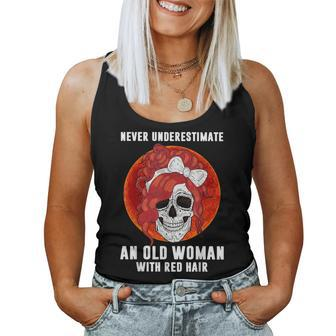 Never Underestimate An Old Woman With Red Hair Women Tank Top | Mazezy
