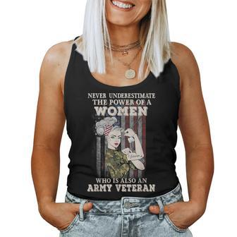 Never Underestimate The Power Of A Army Veteran Women Tank Top - Monsterry CA