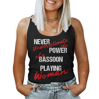 Never Underestimate The Power Of A Bassoon Playing Woman Women Tank Top - Monsterry AU
