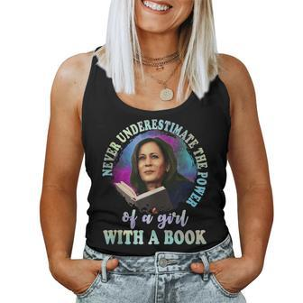 Never Underestimate The Power Of A Girl With A Book Womens Women Tank Top - Monsterry AU