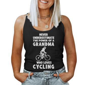 Never Underestimate The Power Of A Grandma With A Cycling Te Women Tank Top - Monsterry AU