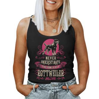 Never Underestimate Power Of Rottweiler Mom Women Tank Top - Seseable