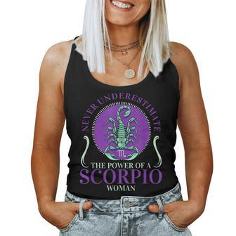 Never Underestimate The Power Of A Scorpio Zodiac Sign Woman Women Tank Top - Thegiftio UK