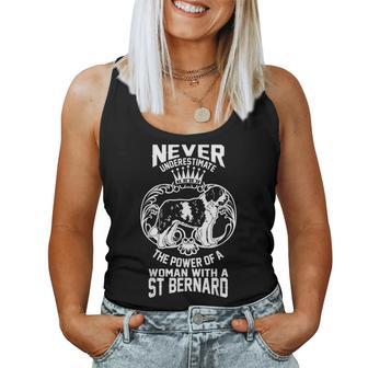 Never Underestimate Power Of A With St Bernard Women Tank Top - Seseable