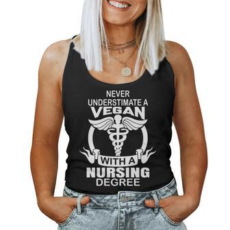 Never Underestimate A Vegan Nurse T Medical Women Tank Top - Seseable