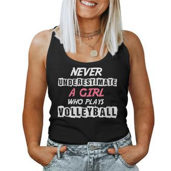 Never Underestimate A Volleyball Girl Women Tank Top - Monsterry