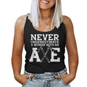 Never Underestimate A Woman With An Axe Meme Women Tank Top - Monsterry CA