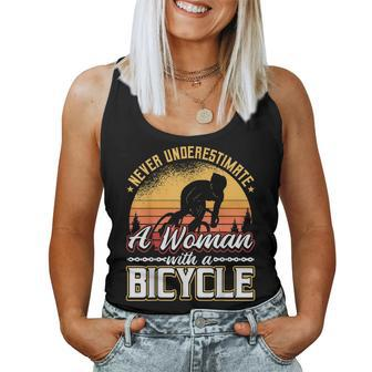 Never Underestimate A Woman With A Bicycle Women Tank Top - Monsterry DE