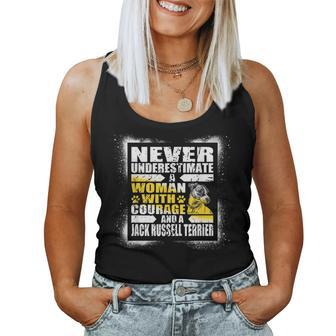 Never Underestimate Woman Courage And A Jack Russell Terrier Women Tank Top - Thegiftio UK