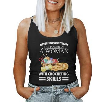 Never Underestimate A Woman With Crocheting Skill Women Tank Top - Monsterry CA