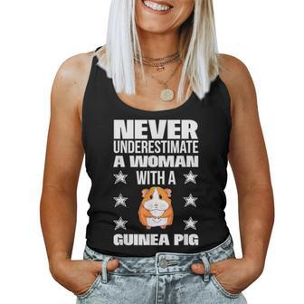 Never Underestimate A Woman With A Guinea Pig Women Tank Top - Monsterry