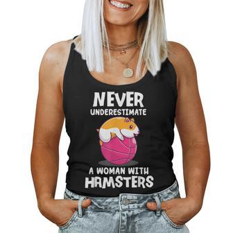 Never Underestimate A Woman With Hamsters Hamster Women Tank Top - Monsterry