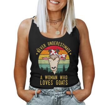 Never Underestimate A Woman Who Loves Goats Women Tank Top - Monsterry AU