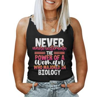 Never Underestimate A Woman Who Majored In Biology Women Tank Top | Mazezy
