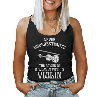 Never Underestimate A Woman With A Violin T Women Tank Top - Seseable