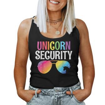 Unicorn Security Birthday Family Halloween Costume Mom Dad Women Tank Top - Seseable
