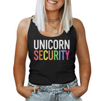 Unicorn Security Halloween Dad Mom Daughter Adult Women Tank Top - Monsterry
