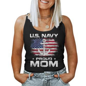 Us Navy Proud Mom With American Flag Veteran Day For Mom Women Tank Top | Mazezy CA