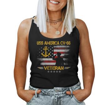 Uss America Cv-66 Aircraft Carrier Veteran Flag Veterans Day Women Tank Top Basic Casual Daily Weekend Graphic - Thegiftio UK