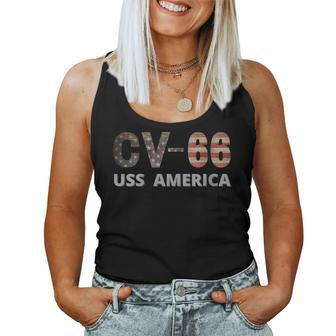 Uss America Vintage Flag Aircraft Carrier Women Tank Top Basic Casual Daily Weekend Graphic - Thegiftio UK