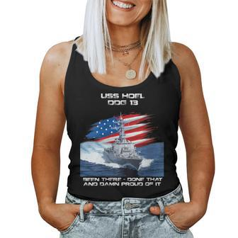 Uss Hoel Ddg-13 Destroyer Ship Usa Flag Veterans Day Xmas Women Tank Top Basic Casual Daily Weekend Graphic - Thegiftio UK