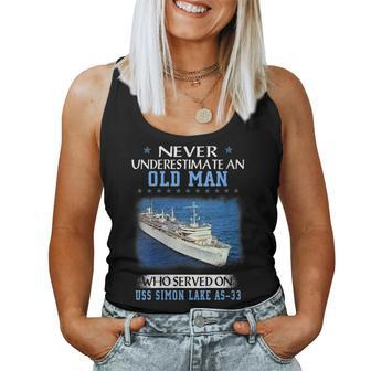 Uss Simon Lake As-33 Veterans Day Father Day Women Tank Top Basic Casual Daily Weekend Graphic - Thegiftio UK