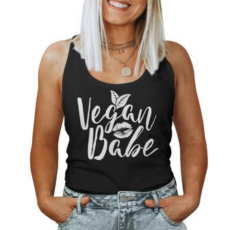 Vegan Babe For Mom Girl Vegetarian Animal Lover Women Tank Top | Mazezy