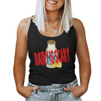 Vegan Halloween Costume - Dairy Is Scary - Vegan Halloween Women Tank Top | Mazezy