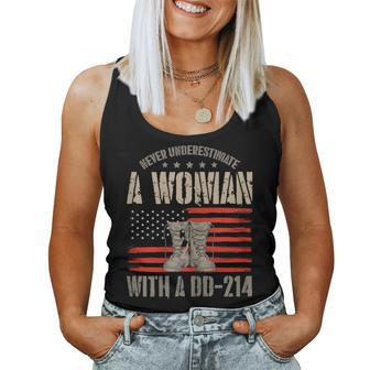 Veteran's Day A Woman With A Dd-214 Female Veteran Women Tank Top | Mazezy