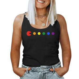 Videogame Rainbow Polka Dot Gay Pride Month Lgbtq Ally Women Tank Top | Mazezy