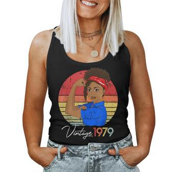 Vintage 1979 Black Girl Afro African American 42Nd Birthday Women Tank Top | Mazezy