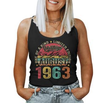 Vintage August 1963 60 Year Old 60Th Birthday For Women Women Tank Top | Mazezy