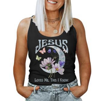 Vintage Boho Retro Christian Faith Jesus Inspirational Grace Faith Women Tank Top | Mazezy