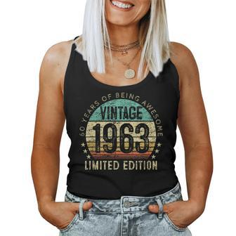 Vintage Born In 1963 60 Year Old Retro 60Th Birthday Women Tank Top | Mazezy